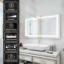 WELLFOR LED Bathroom Vanity Mirror 40 x 24 Inch, Lighted Anti-Fog Dimmable Mirror, IP44 Waterproof Wall Mounted Makeup Mirror, Packed with US Standard Plug and Touch Switch, (Horizontal/Vertical) by CozyNest Decor