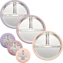 3Pack Stainless Steel Kids Plates, 8.1" Divided Toddler Plates with Removable Silicone Suction Sleeves for Baby Highchairs, Non Toxic BPA Free Non-Slip Unbreakable Snack Lunch Plate by TinyTreasures Baby Boutique