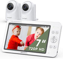 bonoch MegaView Baby Monitor with 2 Cameras, 7" 720P HD Split Screen Baby Monitor No WiFi, Video Monitor with Camera and Audio, 6000mAh, VOX Mode, 2 Way Audio, Remote PTZ, Night Vision by TinyTreasures Baby Boutique