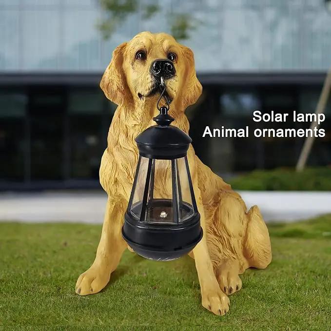 Notakia Golden Retriever Statue Outdoor with Solar Led Home Garden Decoration Windproof Lamp Realistic Dog Decor(Golden Retriever &LED), photo 7 of 7