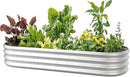 6x2x1ft Oval Galvanized Raised Garden Bed Outdoor 9-in-1 Large Metal Modular Planter Box Raised Beds for Gardening,Vegetables,Fruits,Flowers & Herbs (Silver) by GreenHaven Gardens