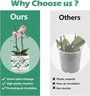 EFISPSS Orchid Pot-5+6 Inch,Ceramic Drainage Orchid Pots with Holes, Enhance Good Ventilation and Drainage,Orchid Pots Indoor/Outdoor Plants or Repotting by GreenHaven Gardens
