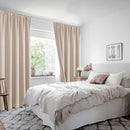 XWZO 100% Blackout Curtains 2 Panels Set, Rod Pocket Thermal Insulated Black Liner, Noise Reducing and Heat Blocking Drapes for Bedroom and Studio Windows with Tiebacks, Biscotti Beige, W70 x L63 by TinyTreasures Baby Boutique