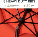 GREEN PARTY 10ft Outdoor Patio Umbrella, Auto-Tilt Market Table Umbrellas with Crank, 8 Sturdy Ribs & 1.5" Pole UV Protection for Garden Deck Backyard Pool by GreenHaven Gardens
