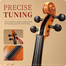 Fesley Violin Fiddle Beginner Set: 3/4 Matt Violin Kit for Student, Acoustic Violin with Hard Case, Solidwood Hand Made Starter Kit with Bow, Rosin, Shoulder Rest, Tuner, Extra Strings by TinyTreasures Baby Boutique