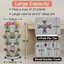 Vertical Planter 5 Tier Stackable Planters Garden Planters Strawberry Herb Flower and Vegetable Planter Indoor Outdoor Gardening Pots with Removable Wheels and Tools by CozyNest Decor
