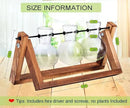 Kingbuy Plant Terrarium Propagation Station - 3 Glass Bulb Vases with Retro Wooden Stand Boho Desktop Planter for Hydroponics Home Garden Indoor Home Office Decor Unique Gifts for Women & Plant Lovers by GreenHaven Gardens