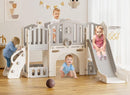 XJD 9 in 1 Toddler Slide Set, Kids Slide for Toddlers Age 1+, Toddler Climber Slide PlaySet with Basketball Hoop and Ball,Outdoor Indoor Playground for Toddlers 1-3 (Gley) by TinyTreasures Baby Boutique