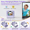 Instant Camera, Instant Print Camera for Kids with 1080P Videos, Front Rear Dual Selfie, 3 Rolls Print Paper & 32GB SD Cards, Christmas Birthday Gifts for Girls Age 3-12 by TinyTreasures Baby Boutique