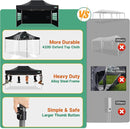 COBIZI 10x15 Pop up Canopy Tent Heavy Duty with 4 Sidewalls, Easy Set-up Commercial Outdoor Party Tent, 100% Waterproof Wedding Canopy Gazebo, 3 Height Adjustable with Handbag, Black by GreenHaven Gardens