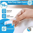 15ft Transparent Soft Edge Guard & Self-Stick Corner Protectors for Child Proofing Furniture, Glass Tables and Desk Edges - Clear Protection Solution for Baby Safety by TinyTreasures Baby Boutique