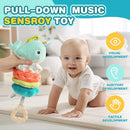 Jollybaby Baby Musical Pull String Hanging Toy for Stroller Car Seat Crib Play Gym, Plush Stuffed Whale Toy for Carseat with Music Teether Crinkle Paper, Sensory Toy for 0-6-12-18 Months Baby Gift by TinyTreasures Baby Boutique