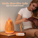 Ultrasonic Essential Oil Diffuser with Himalayan Salt Rock,Flame Diffuser with 2 Color Light,Small Aromatherapy Oil Diffuser with Auto Off Function for Home, Office,Spa,100ML,Wooden Grain by TinyTreasures Baby Boutique