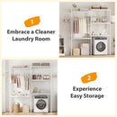 Double Row Over Washer and Dryer Storage Shelves, Laundry Room Organization and Storage, Heavy Duty Laundry Room Shelves, with Adjustable Height, 5-Tier by CozyNest Decor