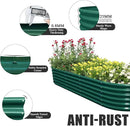 1 Pack 8x3x1.5FT Galvanized Raised Garden Bed Kit Oval Metal Ground Planter Box Outdoor Bottomless Planter Raised Beds for Vegetables Flowers Herbs Fruits, Green by CozyNest Decor