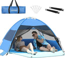 Large Easy Setup Beach Tent,Anti-UV Beach Shade Beach Canopy Tent Sun Shade with Extended Floor & 3 Mesh Roll Up Windows Fits 3-4 Person,Portable Shade Tent for Outdoor Camping Fishing by TinyTreasures Baby Boutique