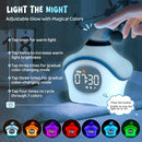 Star Alarm Clock with Night Light for Kids with Sleep Training and Sound Machine, Rechargeable Silicone Lamp OK to Wake Clock, Cute Animal Tabletop Lamp, Perfect Sleep Companion for Boys Girls, Blue by TinyTreasures Baby Boutique