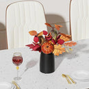 Autumn Artificial Potted Plant Decorations, Maple Leaves, Pinecones, Pumpkins with Black Ceramic Vase for Home,Thankgiving Table Decoration by CozyNest Decor