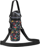 Neoprene Water Bottle Carrier Bag with Adjustable Shoulder Strap for Owala 24 OZ Tumbler, Insulated Water Bottle Cover for Owala FreeSip Insulated Water Bottle (Little Flower, 24 OZ) by TinyTreasures Baby Boutique