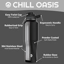 Chill Oasis Water Bottle | Compatible With Popular Flavor Cartridges | BPA Free, Leak Proof, Double-Walled Vacuum Insulated Stainless Steel, and Dishwasher Safe | Cold for 24 Hours (Black, 32oz) by CozyNest Decor