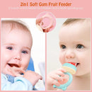 Baby Solids/Frozen Fruit Feeder Pacifier, Infant Teether Toy 4M+, BPA-Free Silicone Pouch & Nipple, Safely Introduce Solids, Teething Relief, 2-Pack (Pig Lulu - Blue Pink, S/M/L) by TinyTreasures Baby Boutique