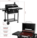 Royal Gourmet CD1824EN 24-Inch Movable Charcoal Grill with Foldable Side Tables, Outdoor Barbecue Grill with 490 Sq. In. Cooking Area for Outdoor Picnic and Camping Grilling, Black by GreenHaven Gardens