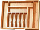 Umilife Extra Large Expandable Kitchen Siverware Utensils Drawer Organizer, 19" Deep for Big Drawer, Adjustable Bamboo Wood Drawer Divider with Curved Grooves, Cutlery Tray Flatware Holder by CozyNest Decor