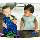Tiny Twinkle Mess Proof Apron Bibs - 2 Pack Waterproof & Lightweight Baby Bibs for Led Weaning | 100% Recycled Polyester, Easy Clean & Machine Washable (Sage Charcoal, Large 2-4 Years) by TinyTreasures Baby Boutique
