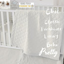 Brandream White Crib Bedding Set 3 Pieces Baby Nursery Collection - Quilt,Crib Sheet,Dust Ruffle-100% Washed Cotton Like Linen Supersoft Classic Quilted Plaid Off White Cream by TinyTreasures Baby Boutique