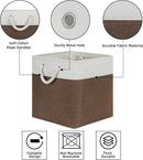 Bidtakay Collapsible Rustic Cube Storage - Brown Cloth Baskets with Handles, 13x13x13 Inch, Set of 3 Fabric Storage Bins by TinyTreasures Baby Boutique