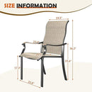 UDPATIO Patio Dining Chairs Set of 6, High Back Wide Seat Outdoor Furniture Chairs with All Weather Breathable Textilene, for Garden Lawn, Brown by GreenHaven Gardens
