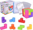WorWoder Kids Magnetic Building Blocks Magic Magnetic 3D Puzzle Cubes, Set of 7 Multi Shapes Magnetic Blocks with 54 Guide Cards, Intelligence Developing and Stress Relief Fidget Toys for Kids(Pink) by TinyTreasures Baby Boutique