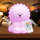 Lumipets Remote Control Silicone Night Light for Kids - Lion Design with 9 Soft Colors & Sleep Timer - Rechargeable, Battery-Operated Lamp for Bedroom | Baby Nursery, Toddler, Girls, Boys by TinyTreasures Baby Boutique