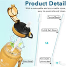 Enerbone Water Bottle, Leakproof BPA & Toxic Free, Motivational Water Bottle with Times to Drink and Straw, Fitness Sports Water Bottle with Strap for Office, Gym, Outdoor Sports by CozyNest Decor