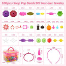 Arthopt Pop Beads, Jewelry Making Kit for 3 4 5 6 7 8 Years Old Girls, Arts and Crafts for Kids,Large Snap Beads DIY Necklace Bracelets Ring Set, Birthday Party Holiday Gift by TinyTreasures Baby Boutique