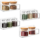 Acrylic Spice Rack Wall Mount-6 Inch, Clear Spice Shelf Storage Holder, 4 Pack Hanging Seasoning Rack Organizer for Cabinet Door, Cupboard or Wall Kitchen (Adhesive or Screw) by CozyNest Decor