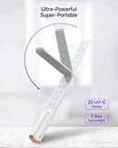 UV Light Sanitizer Wand, Portable UVC Light Disinfector Lamp Chargable Foldable UV Wand for Home Hotel Travel with 20 UV-C LED Beads by CozyNest Decor