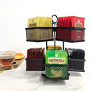 Tea Bag Organizer Coffee Holder Storage Spinning Carousel Basket Black Adjustable Tea Caddy For Kitchen Counter, Countertop, Cabinet by CozyNest Decor
