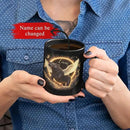 Personalized Choose Name Coffee Mug, Custom Hippo Ceramic Coffee Cup 11oz 15oz, Fantasy Animal Black Cup for Kids, Custom Whimsical Hippo with Wings Mug, Gifts for Holiday by CozyNest Decor