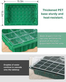 2 Packs Large Seed Starter Tray, Adjustable Brightness and Timer with 48 Full Spectrum LEDs, Seed Starter Kit with Drainage Holes, Tools and Labels for Indoor Plant Growing and Outdoor Gardening by GreenHaven Gardens