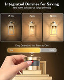 Gold Motion Sensor Outdoor Lights, Waterproof Exterior Lighting Fixtures, Aluminum Modern Outdoor Wall Lights Exterior, Transparent Glass Outdoor Porch Lights for House, Garden, Yard, E26 Base by GreenHaven Gardens