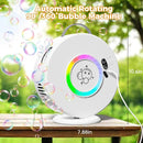 Bubble Machine Automatic LED Lights Bubble Blower for Kids Rechargeable Portable Bubble Maker Auto Rotating 90°/360° Outdoor Birthday Party Wedding (Led White) by TinyTreasures Baby Boutique