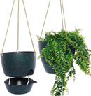 10 Inch Self Watering Hanging Pots, 2 Pack Hanging Planters with 40oZ Deep Reservior for Indoor Outdoor Plants Flowers, Black Speckles by CozyNest Decor