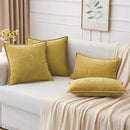 MIULEE Pack of 2 Couch Throw Pillow Covers 20x20 Inch Mustard Yellow Farmhouse Decorative Pillow Covers with Stitched Edge Soft Chenille Solid Dyed Fall Pillow Covers for Sofa Bed Living Room by CozyNest Decor