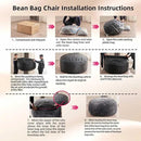 5FT，Big Bean Bag Chairs for Adults，Large beanbag with Filler Included，Memory Foam Material，Easy to Clean and Washable Corduroy Fabric，Suitable for Living Room and Bedroom (Black, 5 Foot) by CozyNest Decor