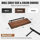 Floating Wall Shelves - 16"x6.8"x1.2" Sturdy Rustic Brown Solid Wood Shelves for Storage and Décor, Easy Installation for Living Room, Bedroom, and Kitchen - 2 Pack by CozyNest Decor