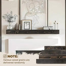 48x8x3 Fireplace Mantel - Handcrafted Hollow Rustic Solid Wood Wall Mounted Floating Shelf with Invisible Heavy Duty Wood Bracket (Weathered Black) by CozyNest Decor