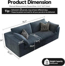 LoveSeat Cloud Couch Modular Sectional Sofa for Living Room,Modern Sofa with Deep Seat，2 Seater Boneless Couch,Comfy Upholstered Corduroy Couches for Apartment, Studio, Office,Bedroom，Blue by CozyNest Decor