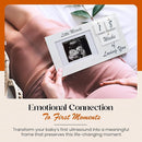 White Ultrasound Sonogram Picture Frame with Milestone Tracker – Elegant Wooden Keepsake for Expecting Parents – Nursery Décor Gift for New Moms – Countdown Tiles Included – 12" x 6" Design by TinyTreasures Baby Boutique