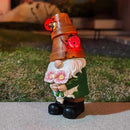 COWOS Garden Gnome Statues Outdoor Decor, Solar Gnomes with LED Lighted Flowers, Solar Resin Outdoor Statue Sculpture, for Woman Gift Home and Garden Decor by CozyNest Decor